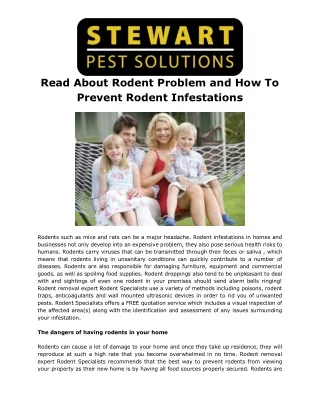 read about rodent problem and how to prevent