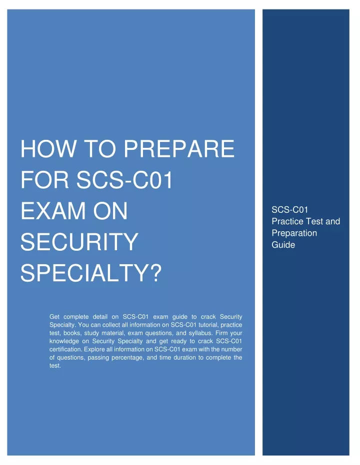 how to prepare for scs c01 exam on security