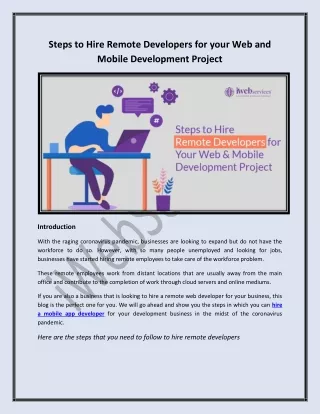 steps to hire remote developers for your