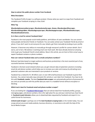 how to extract the public phone number from