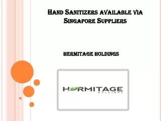 Hand Sanitizers available via Singapore Suppliers