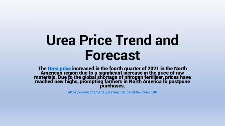 urea price trend and forecast