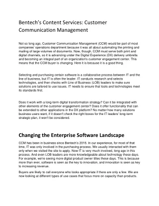 bentech s content services customer communication