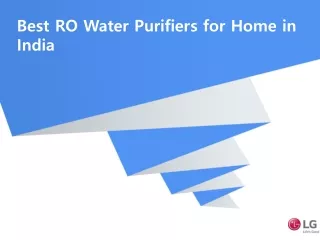 Best RO Water Purifiers for Home in India