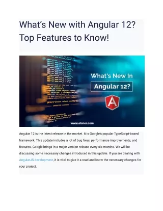 What’s New with Angular 12