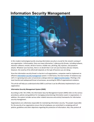 Information Security Management