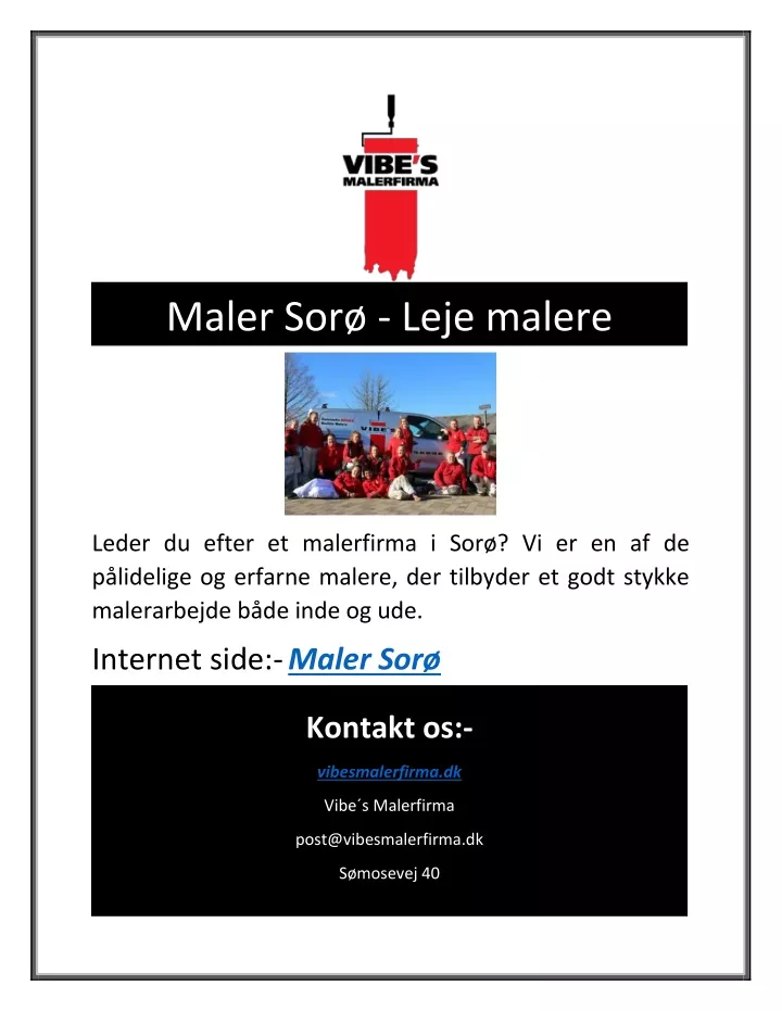 maler sor leje malere