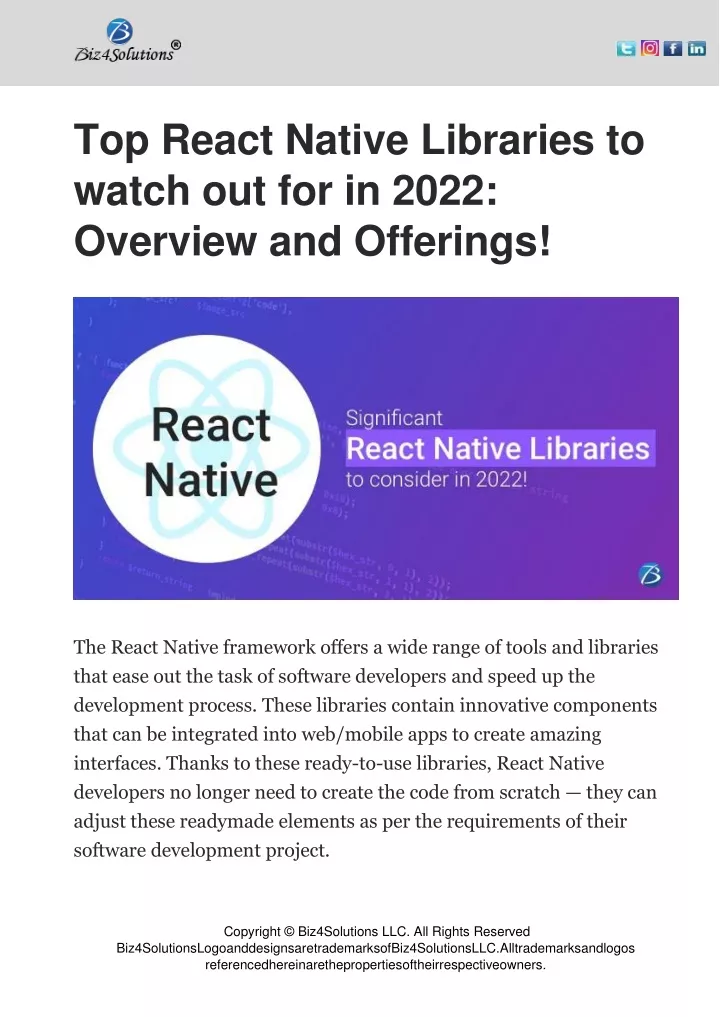 top react native libraries to watch