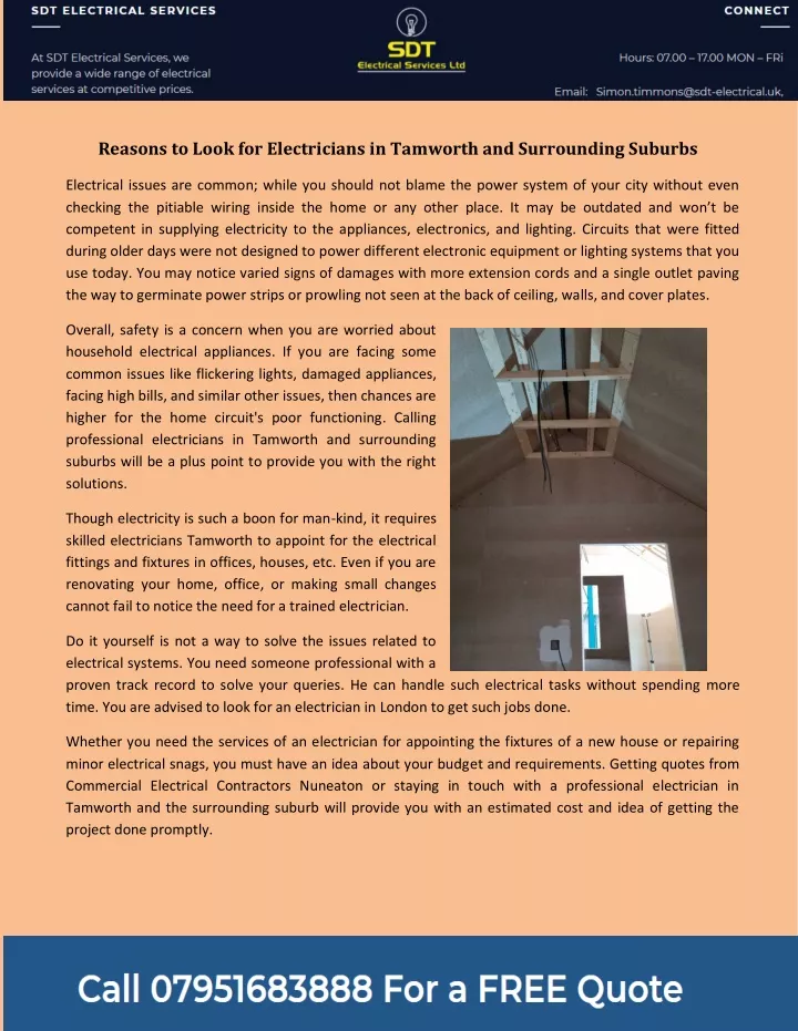 reasons to look for electricians in tamworth