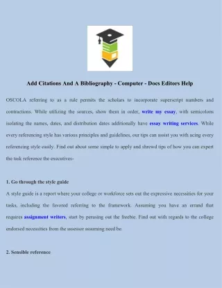 add citations and a bibliography computer docs