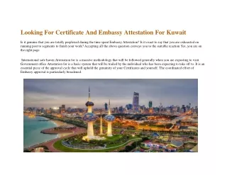 Get  Certificate And Embassy Attestation For Kuwait in India