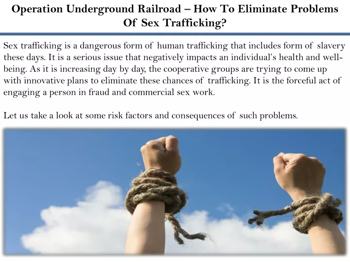 operation underground railroad how to eliminate