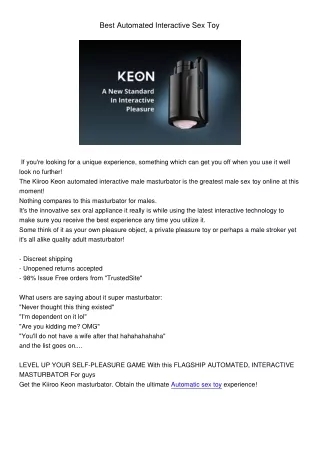 best automated interactive sex toy