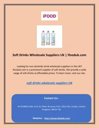Soft Drinks Wholesale Suppliers Uk | Ifooduk.com