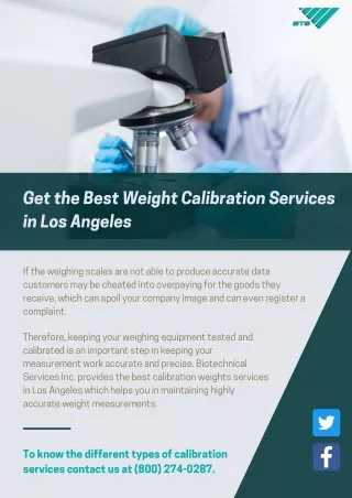 Get the Best Weight Calibration Services in Los Angeles