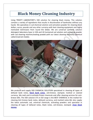 Black Money Cleaning Industry