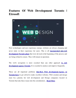 features of web development toronto etrosoft