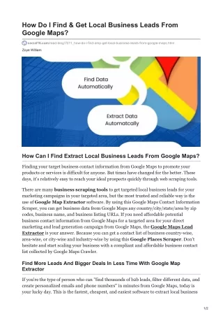 how do i find get local business leads from