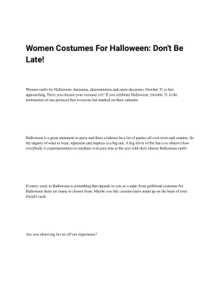 Women Costumes For Halloween_ Don't Be Late