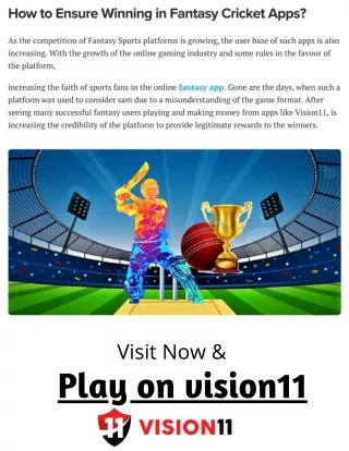 How to Ensure Winning in Fantasy Cricket Apps
