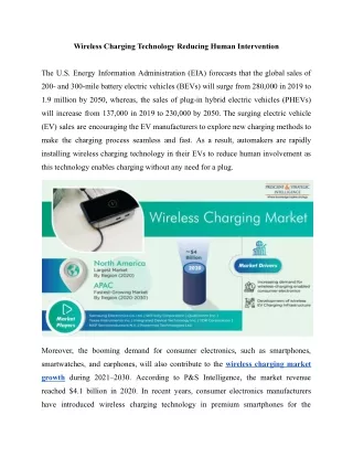 Wireless Charging Market Business Analysis, Growth and Forecast Report, 2030