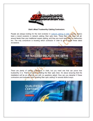 Utah’s Most Trustworthy Cabling Contractors
