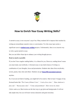 how to enrich your essay writing skills