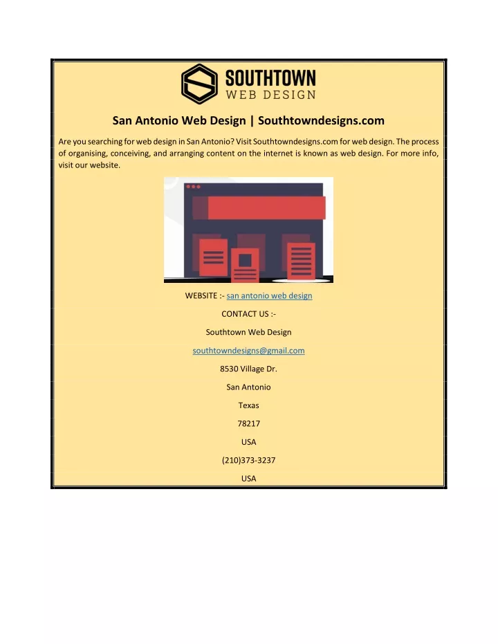 san antonio web design southtowndesigns com