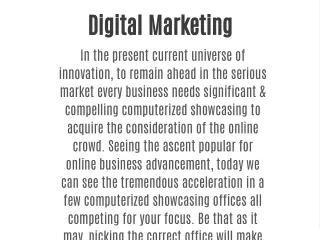 Digital Marketing