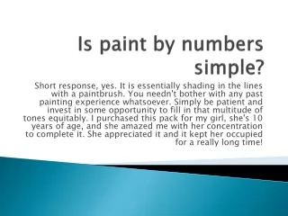 Is paint by numbers simple