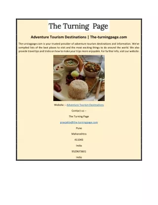 adventure tourism destinations the turningpage com
