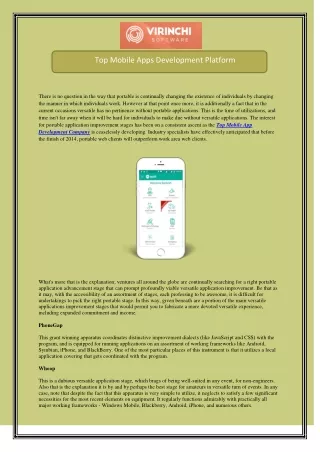 Top Mobile Apps Development Platform