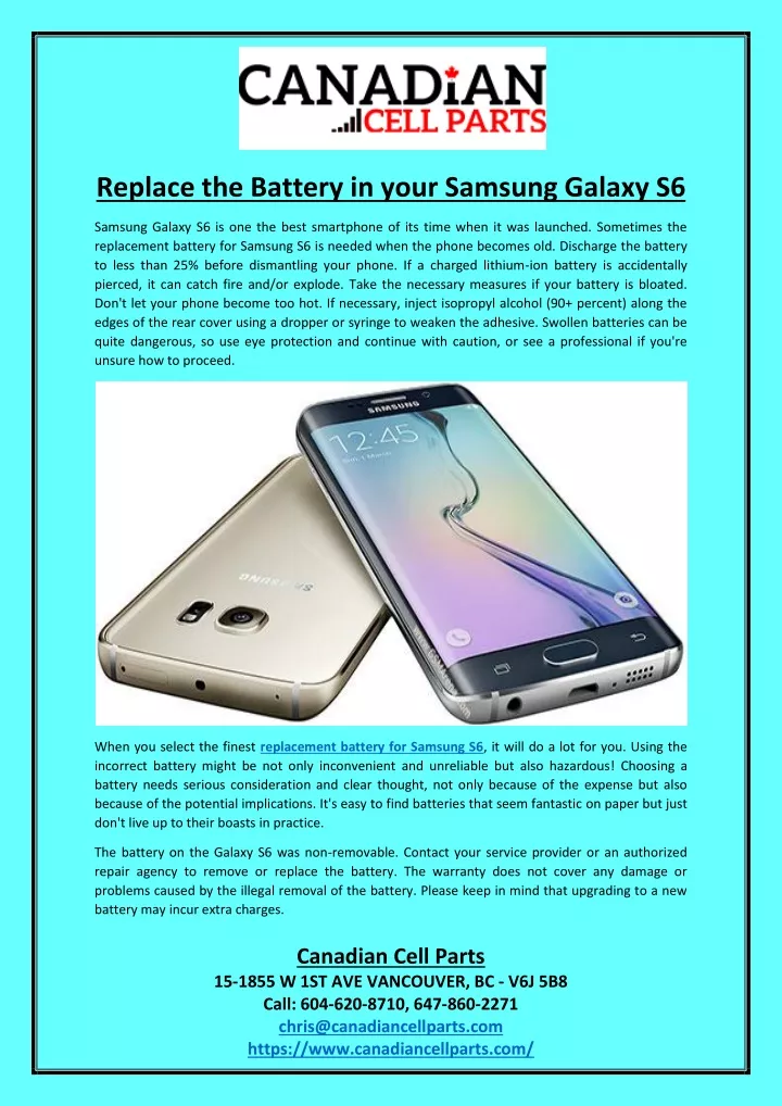replace the battery in your samsung galaxy s6
