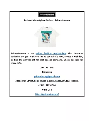 Fashion Marketplace Online | Primeries.com