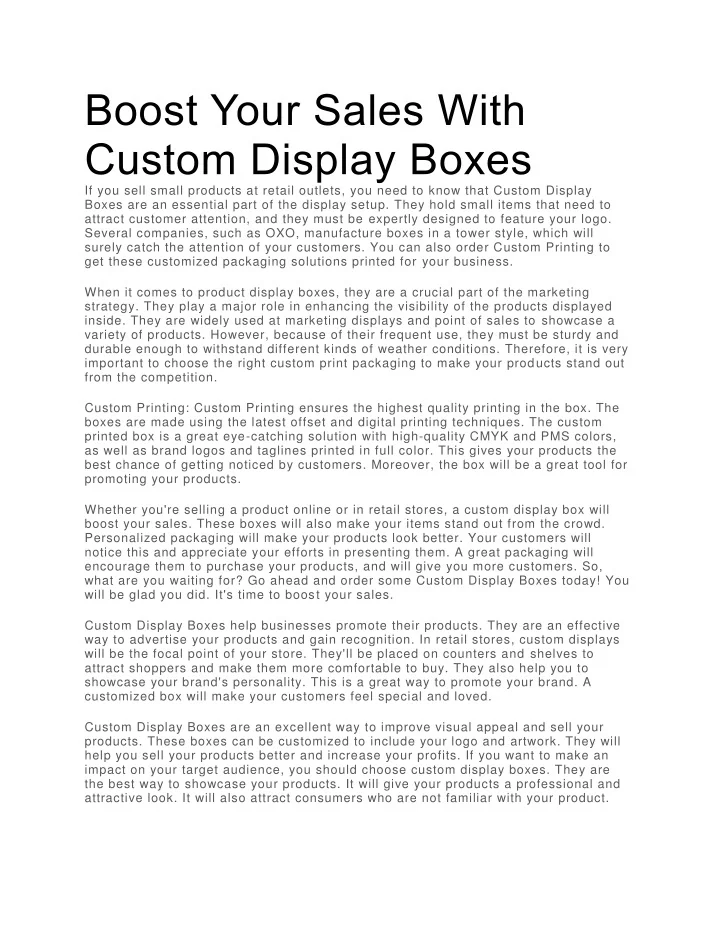 PPT - Boost Your Sales With Custom Display Boxes PowerPoint ...