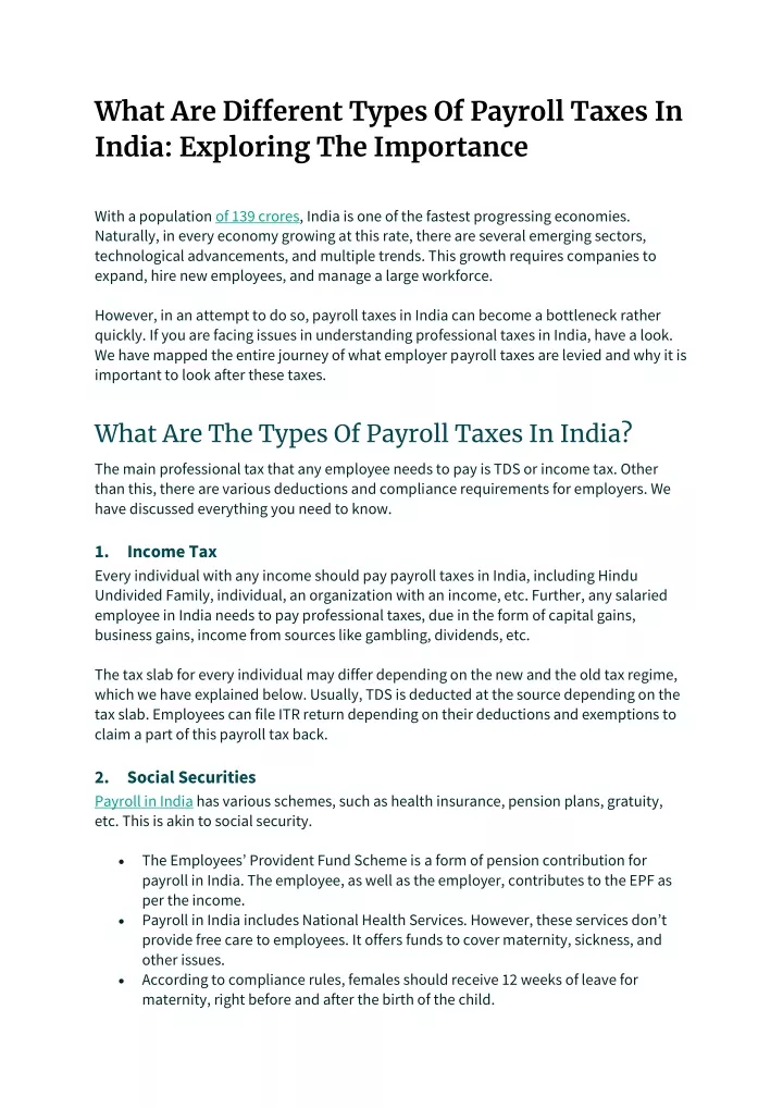 what are different types of payroll taxes
