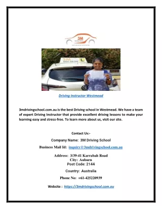 driving instructor westmead