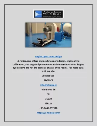 engine dyno room design