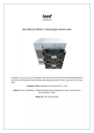 asic bitcoin miner asiccrypto miner com