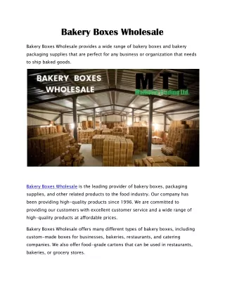 Bakery Boxes Wholesale