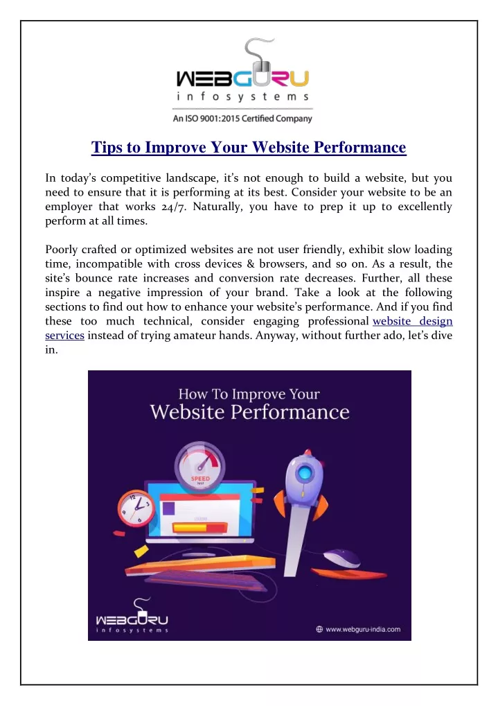 tips to improve your website performance