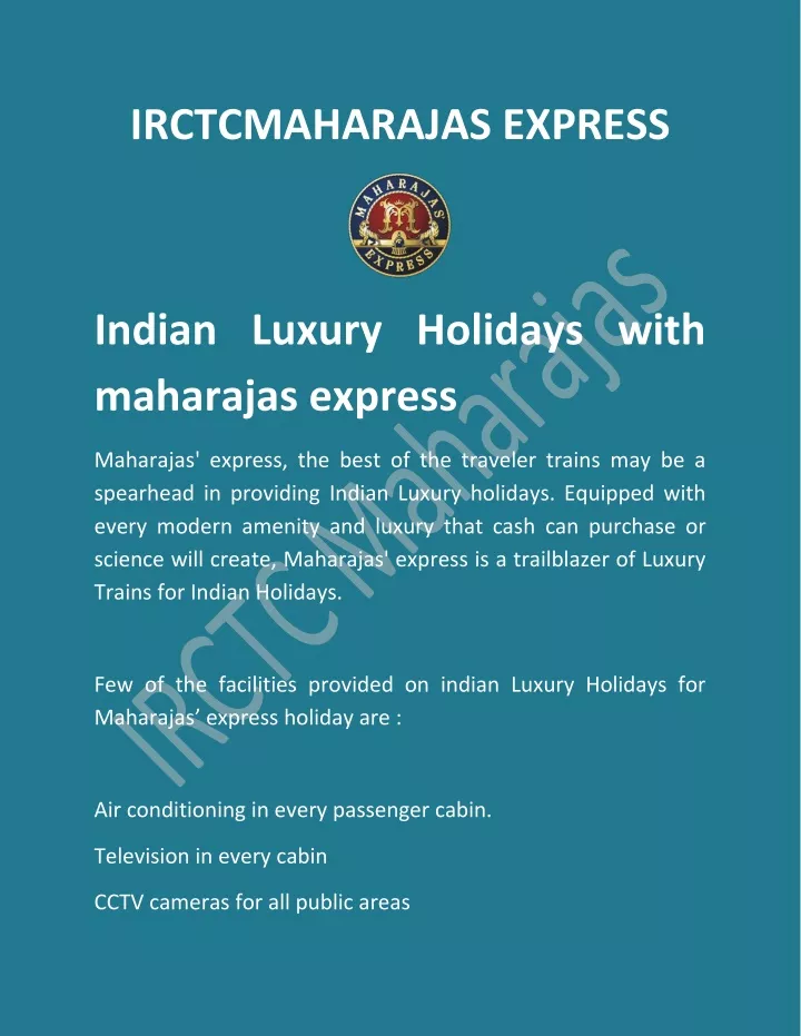irctcmaharajas express