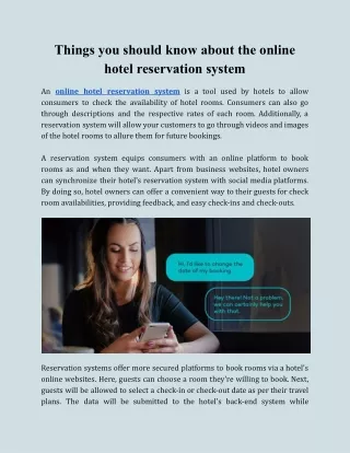 things you should know about the online hotel