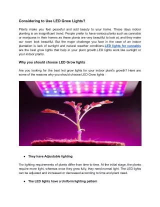 Best LED Grow Lights