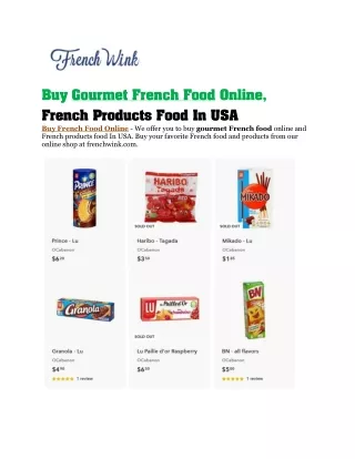 Buy French Food Online