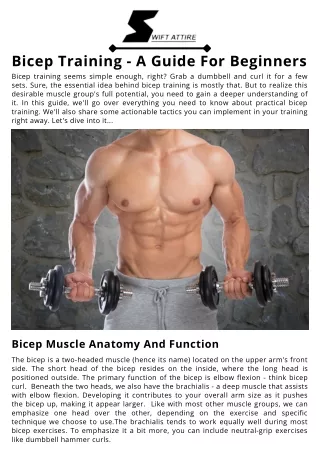 Guide for Bicep Training for Beginners