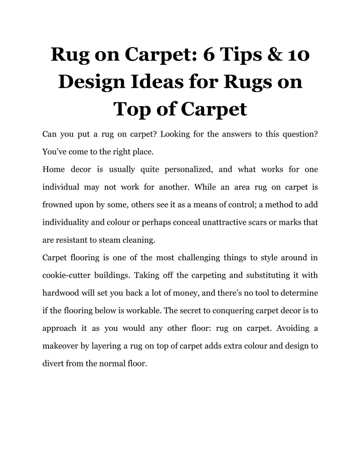 rug on carpet 6 tips 10 design ideas for rugs