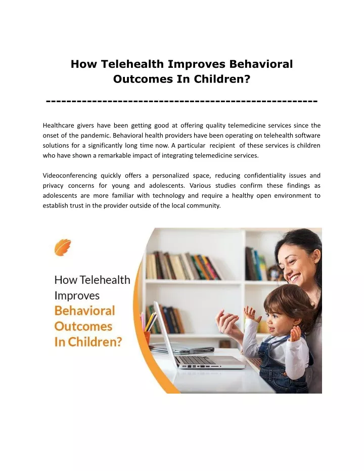 how telehealth improves behavioral outcomes
