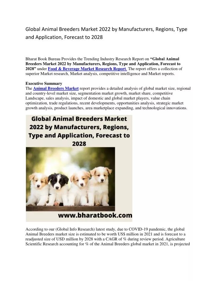 global animal breeders market 2022