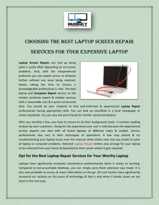 Choosing the Best Laptop Screen Repair Services for your Expensive Laptop